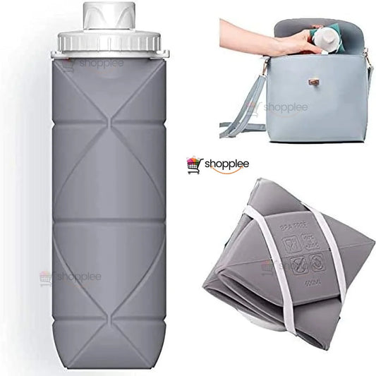 Foldable water bottle for travel and outdoor use