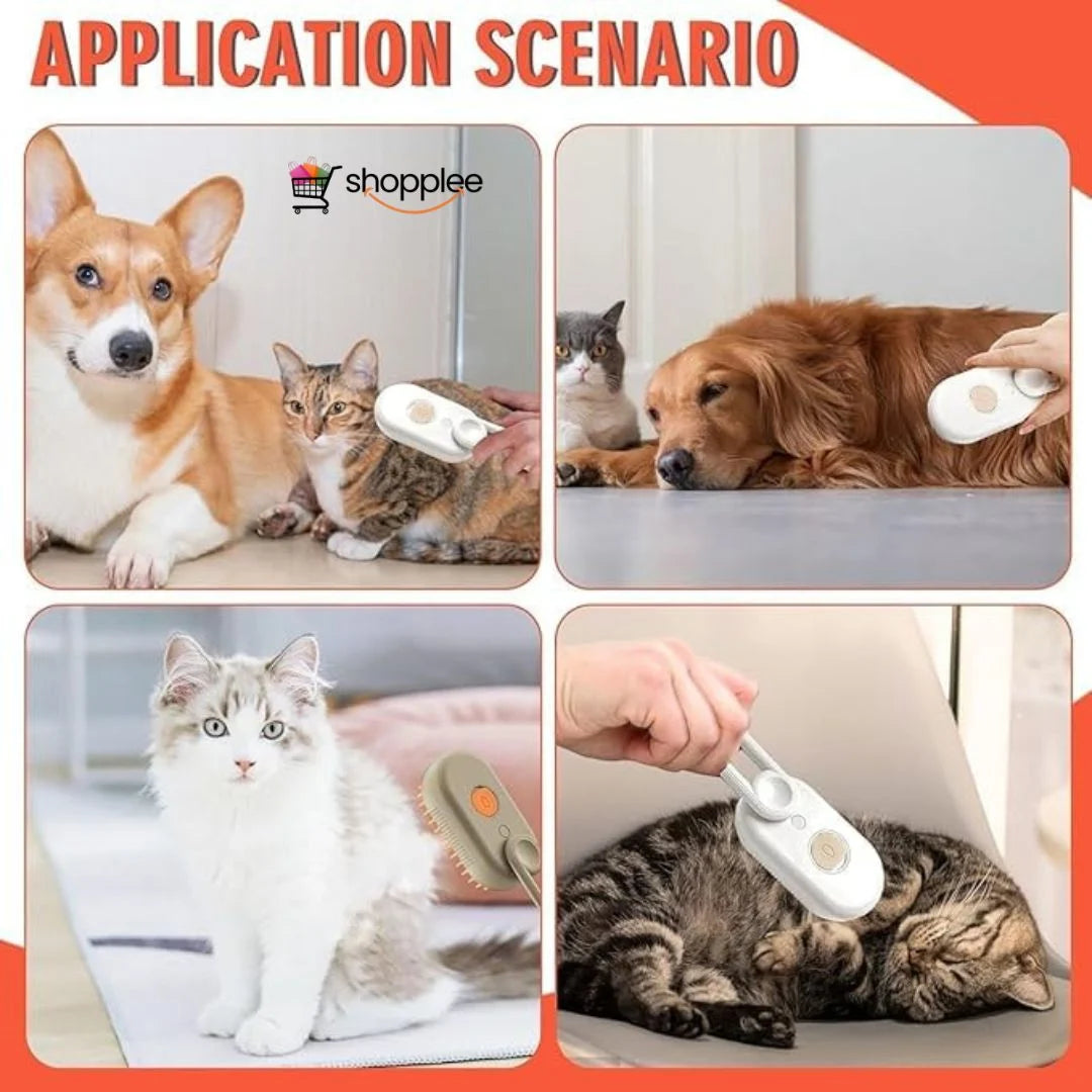 Cat grooming brush self cleaning hair remover tool
