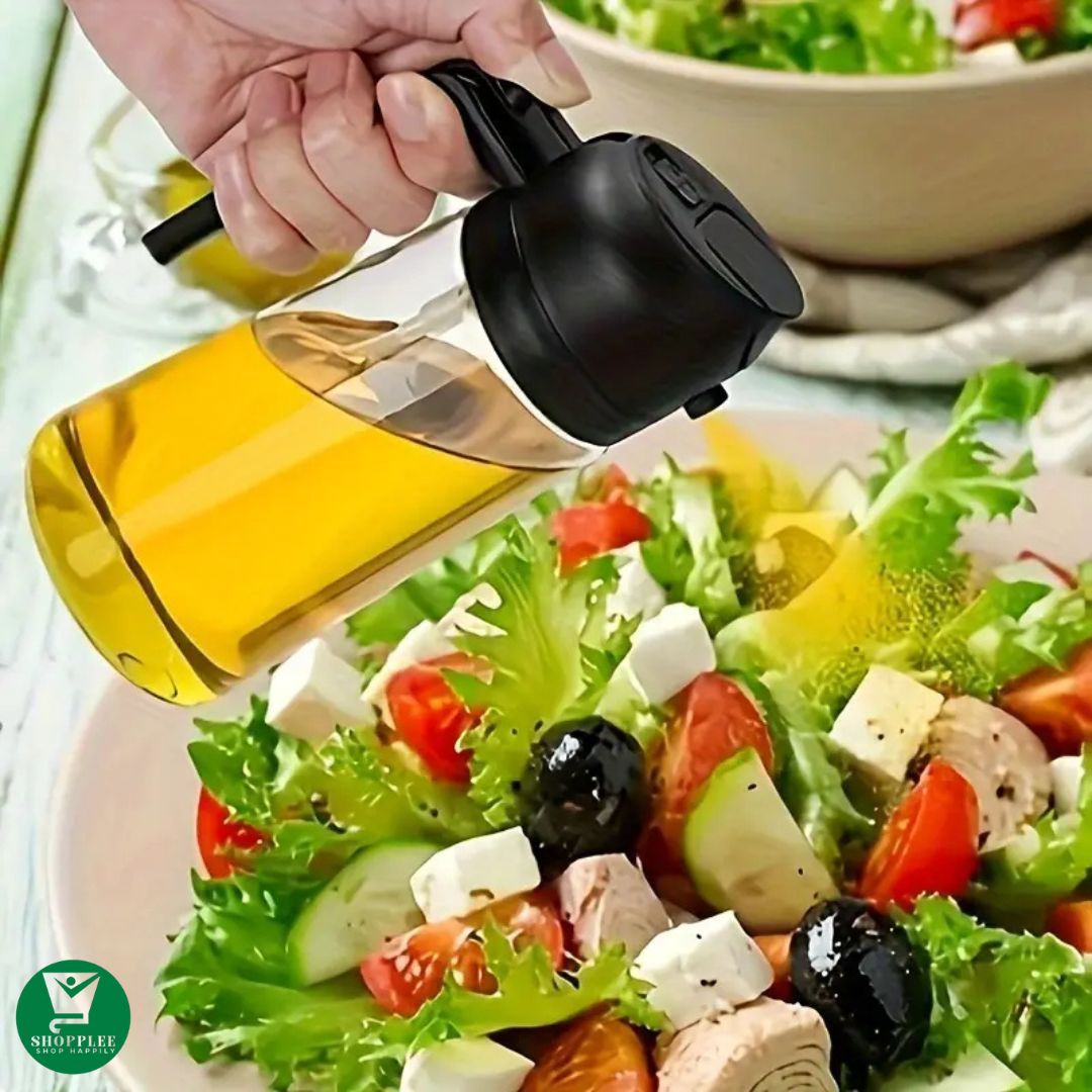 Glass bottle 2 in 1 function oil dispenser