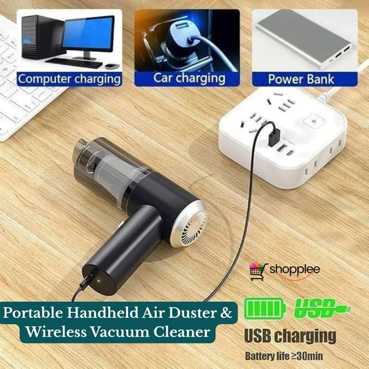 Lightweight portable air duster vacuum used at home or office