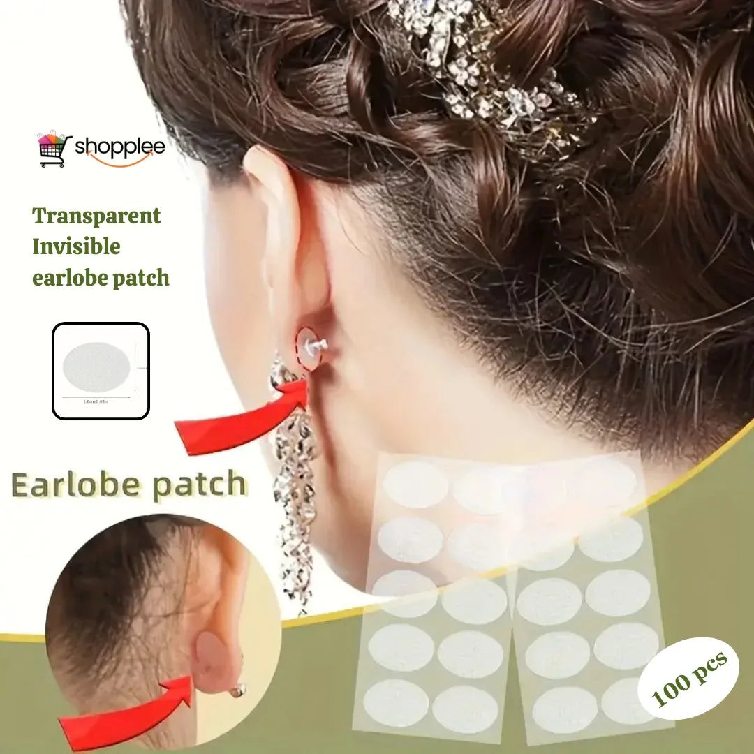 Premium Earlobe Support Patches (100 PCS) – Invisible Ear Lobe Tape for Heavy Earrings & Jhumkas