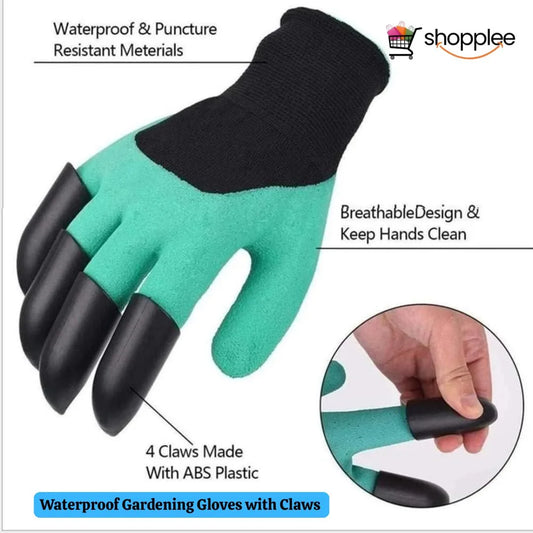 Shopplee Waterproof Gardening Gloves with Claws 