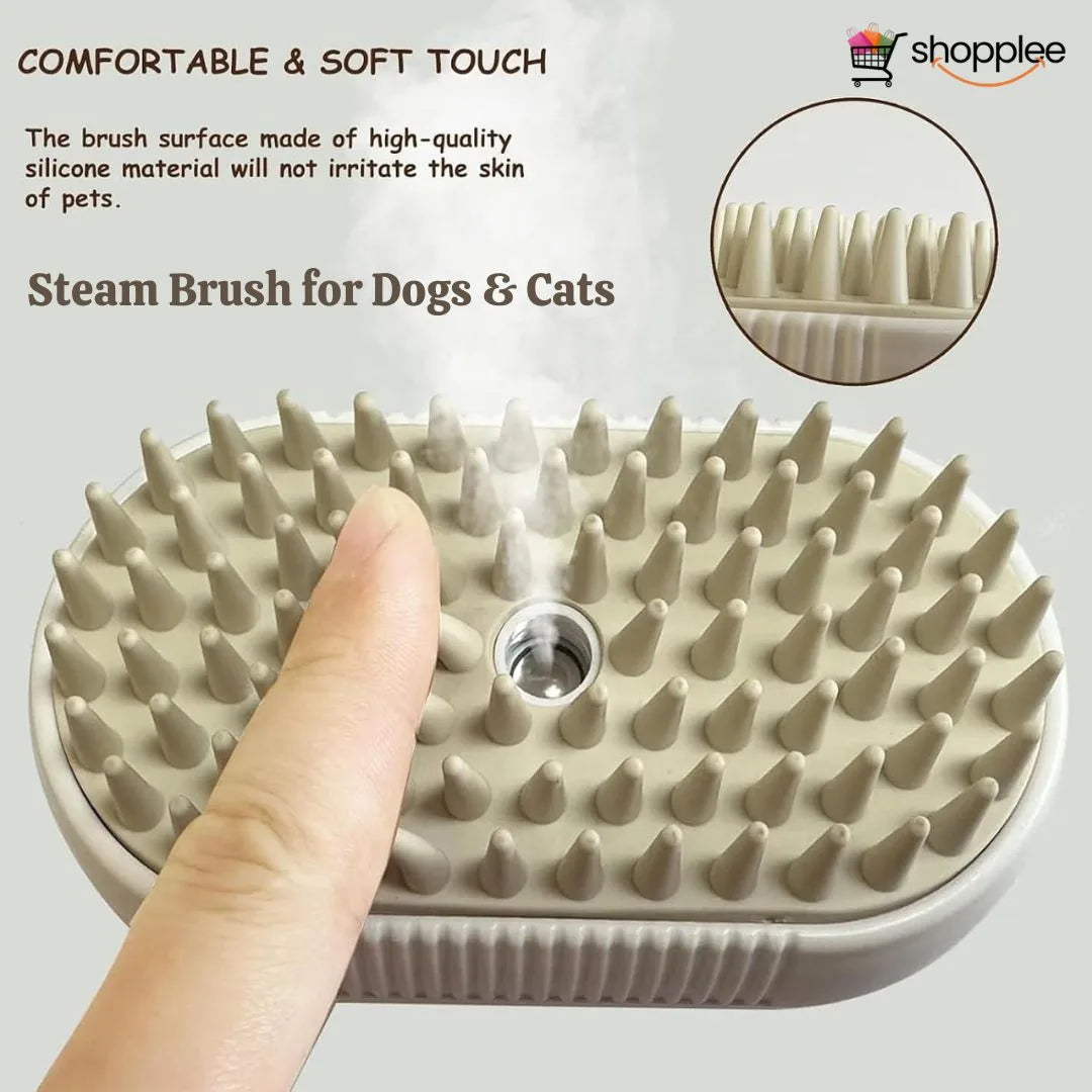 Steam Brush for Dogs & Cats – Gentle Grooming and Cleaning Tool