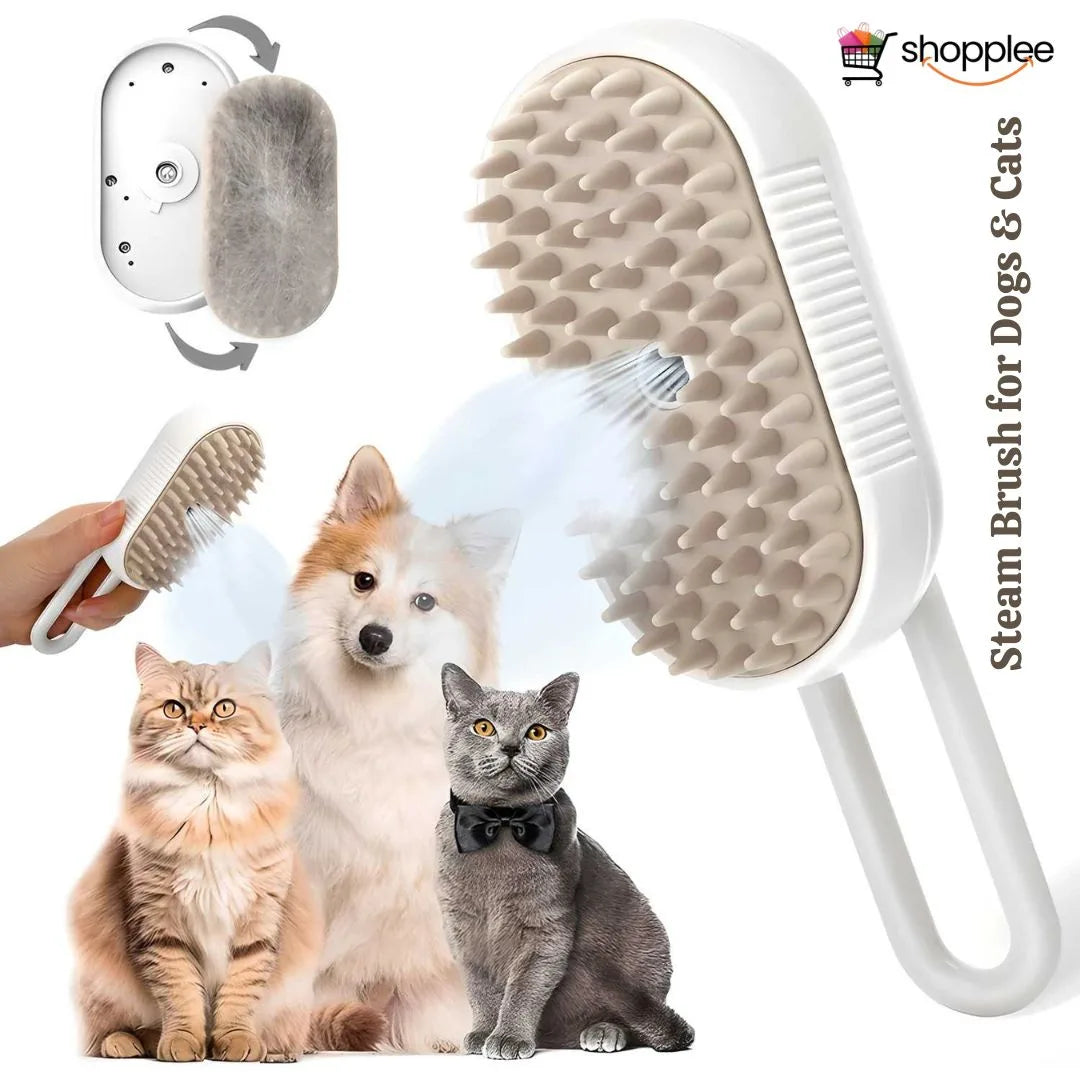 Steam Brush for Dogs & Cats – Gentle Grooming and Cleaning Tool