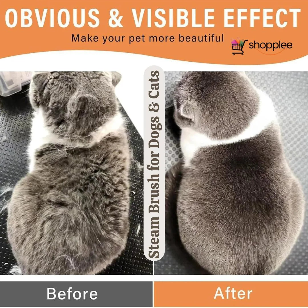 Steamy Pet Brush – Deep-Clean & Detangle Fur with Steam