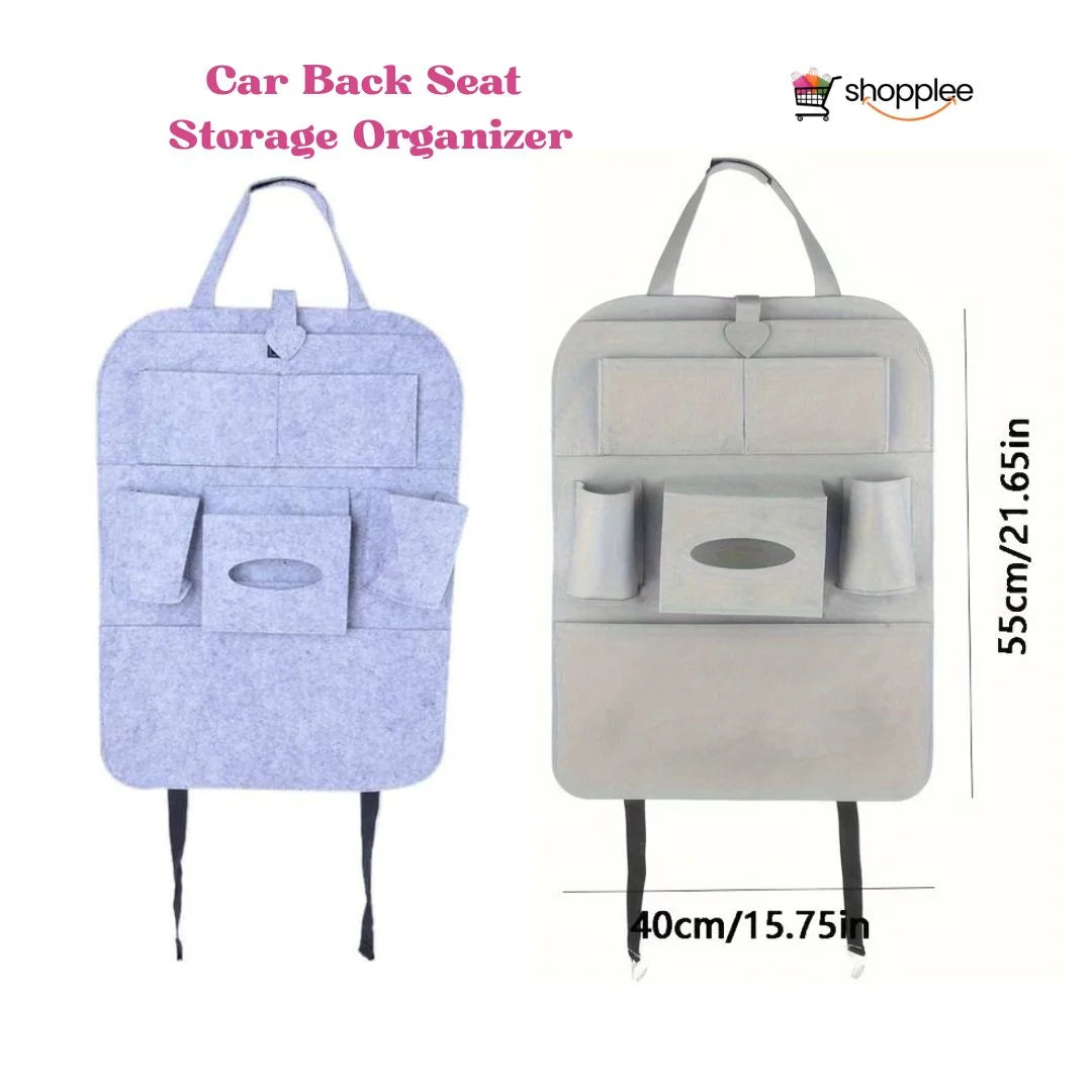 Back seat car storage solution for neat interior 