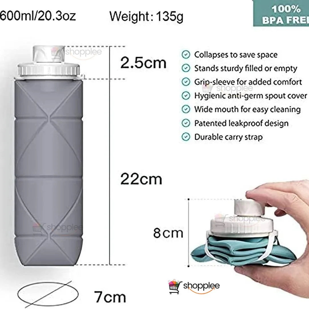 Lightweight foldable water bottle for outdoor adventures 