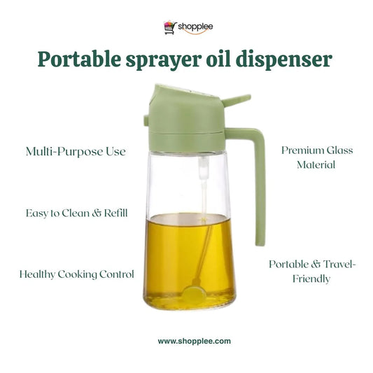 Glass oil dispenser bottle for healthy cooking