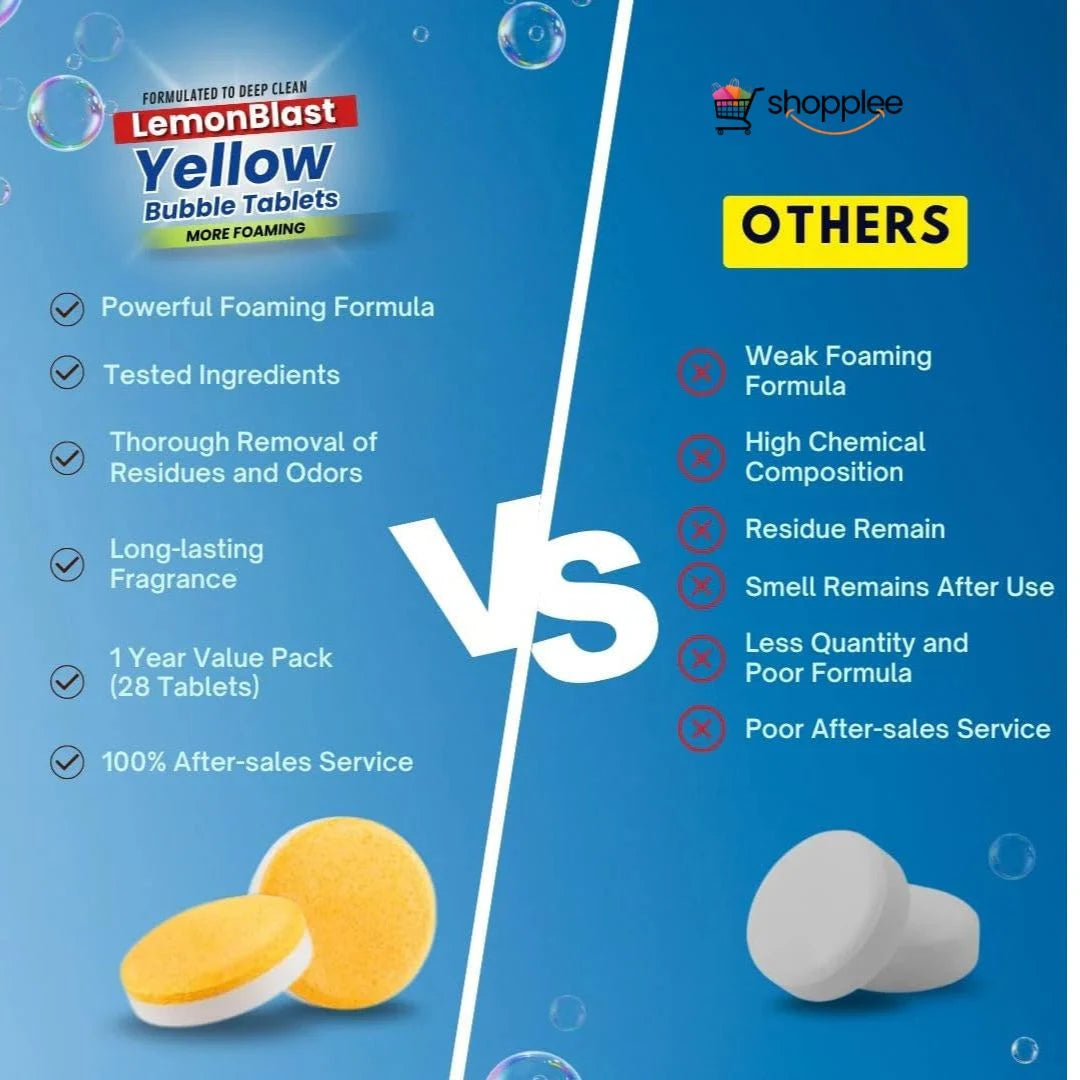 Before and after results of sink drain cleaning tablets 