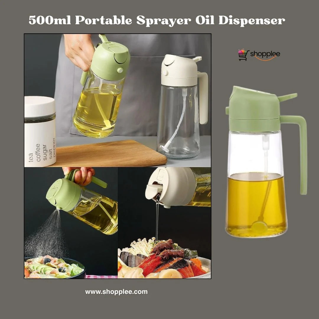 Glass oil dispenser bottle for healthy cooking