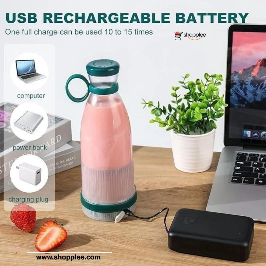 Stainless steel blade inside portable mini juice blender