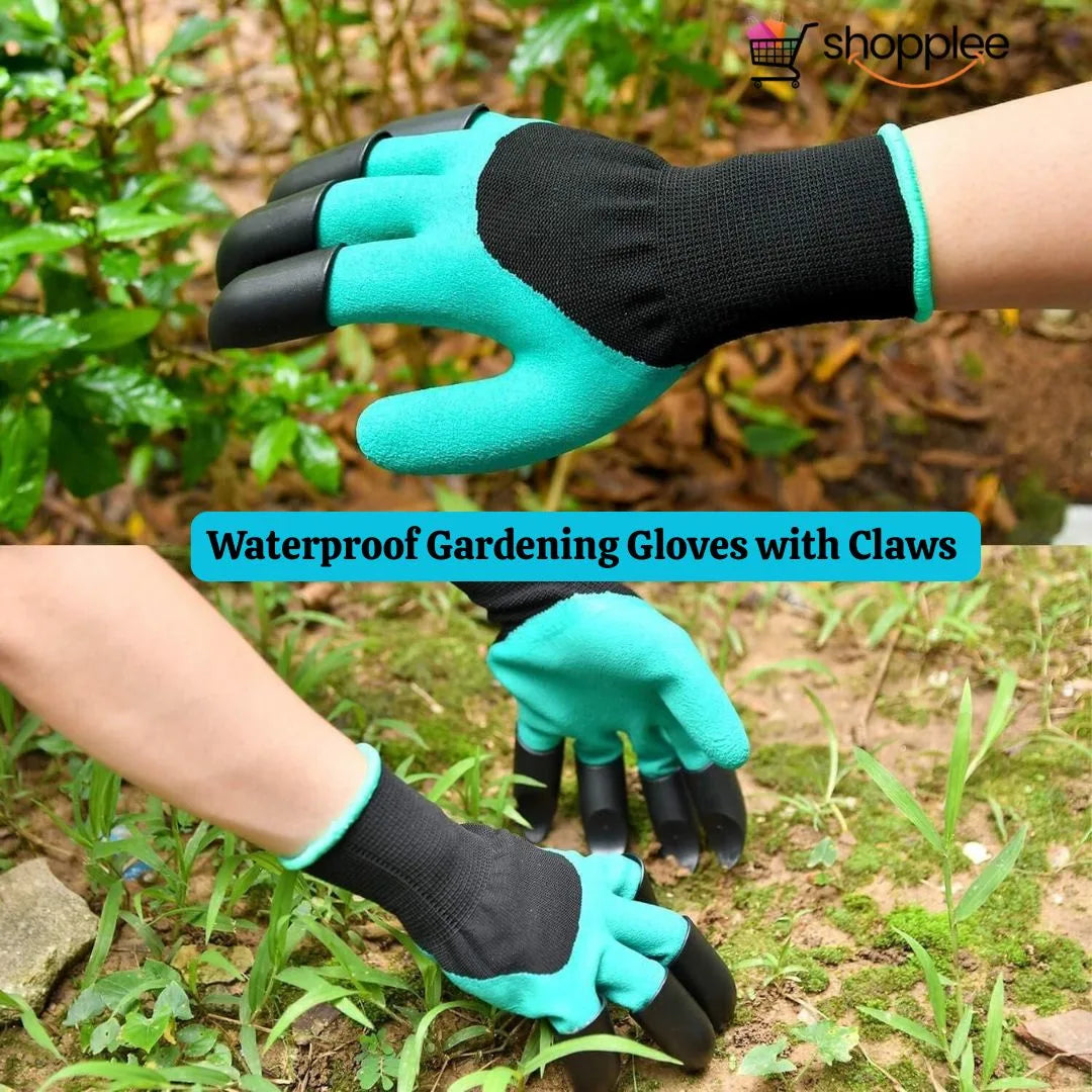 Waterproof gardening gloves with claws for digging soil 