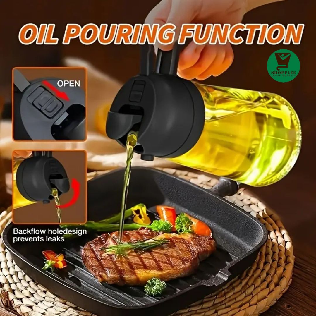Oil dispenser bottle 2 in 1 function spreay and pouring option
