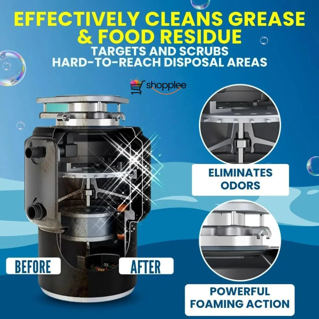 Powerful foam drain cleaner removing grease and odor 