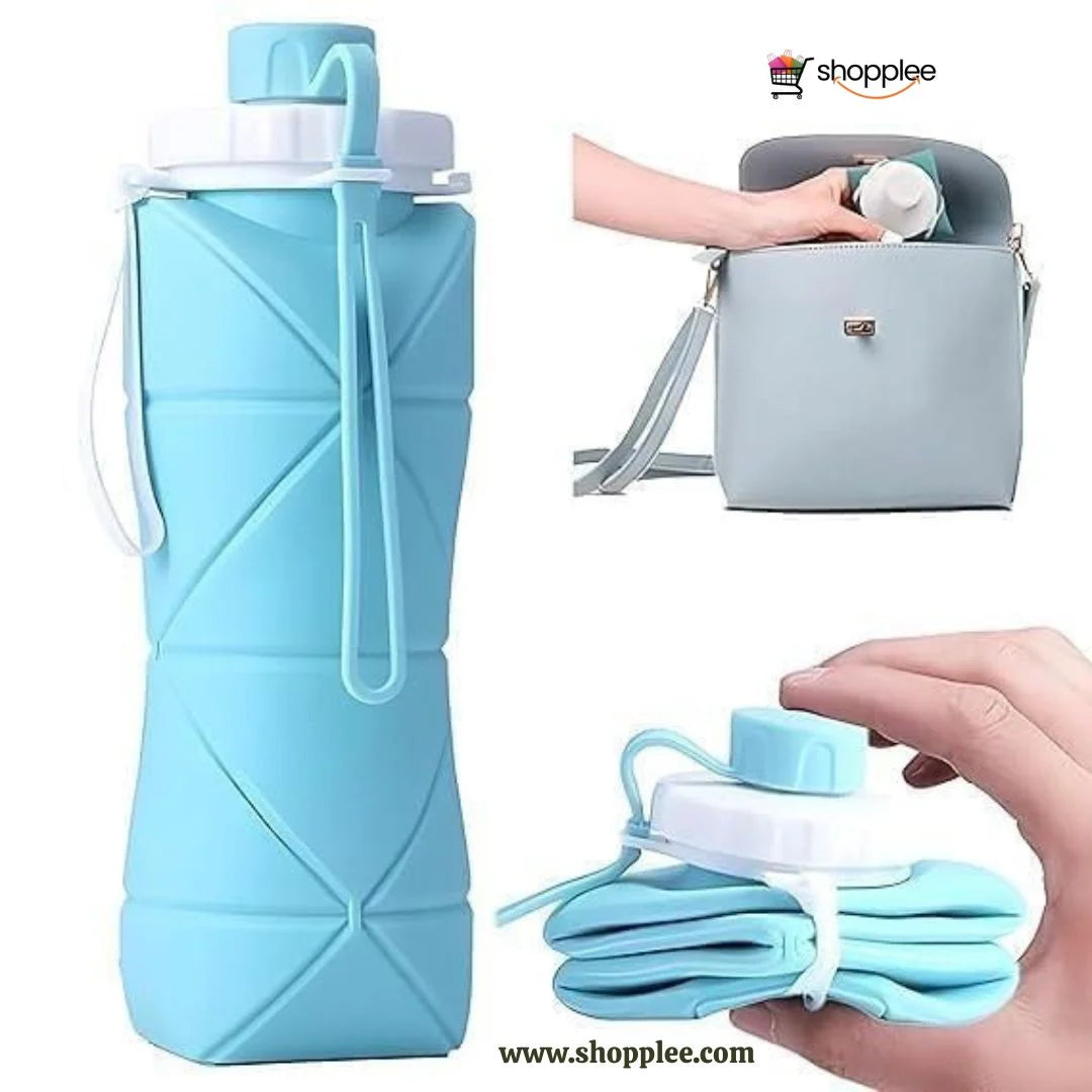 Compact water bottle for travel and sports activities 
