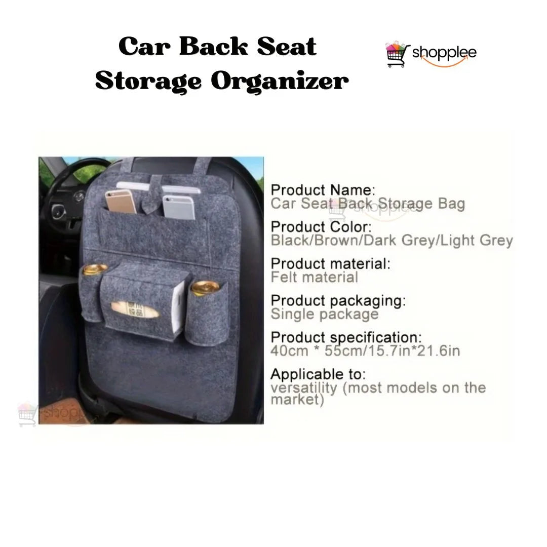 Car seat organizer for kids travel and daily use 